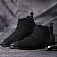 Boot Retro Casual Trend Mid-Cut Leather Boots High-Cut  Ankle Boots