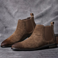 Boot Retro Casual Trend Mid-Cut Leather Boots High-Cut  Ankle Boots