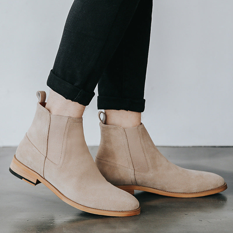 British short boots frosted suede men's boots