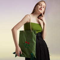 New bow rose large capacity shoulder bag casual handbag