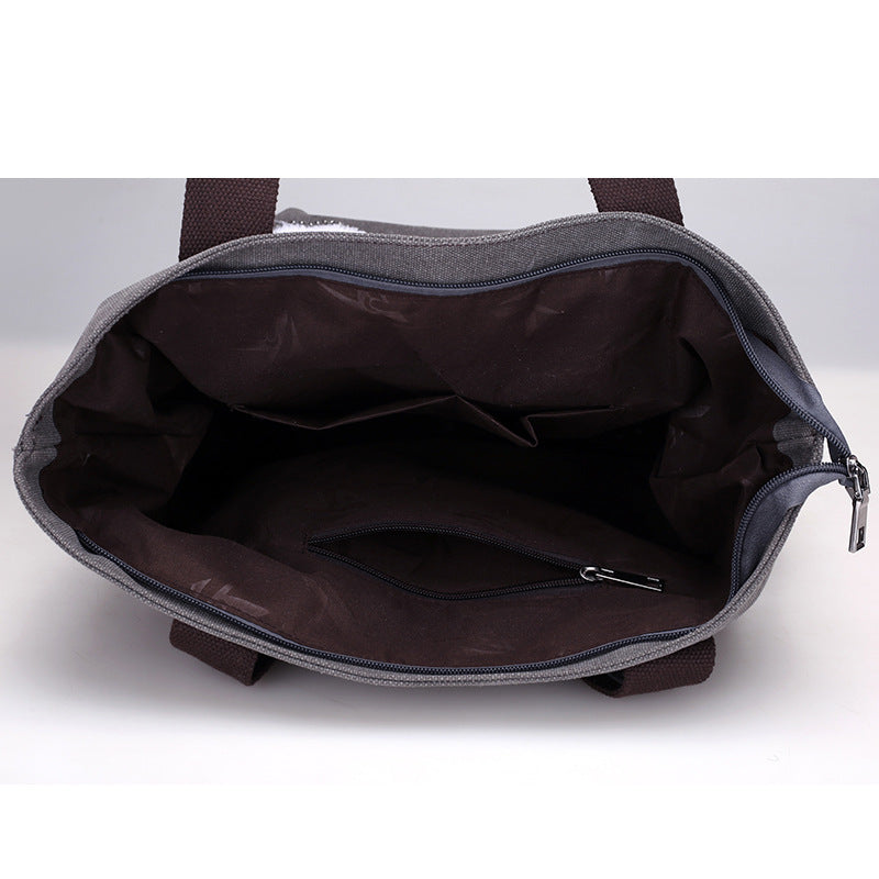 Cat Embroidered One-Shoulder Canvas Bag Lady