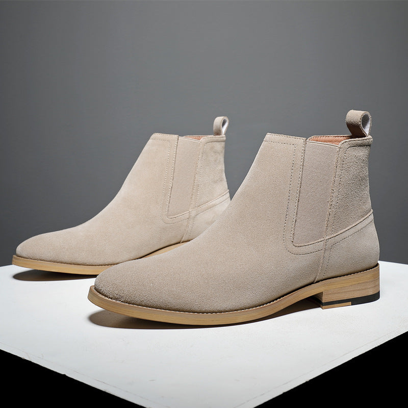 British short boots frosted suede men's boots