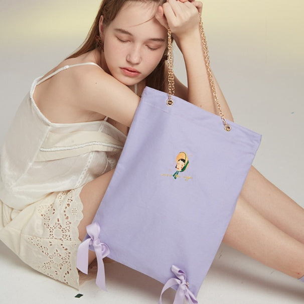 New bow rose large capacity shoulder bag casual handbag