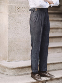 High Waist Men's Casual Pants Very Business Denim