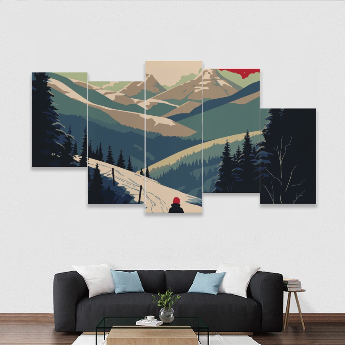 Five-piece Framed Murals