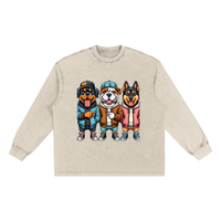 Snow Washed Oversize Long Sleeve T-shirt