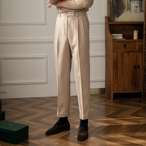 Autumn And Winter High Waist Woolen Casual Pants