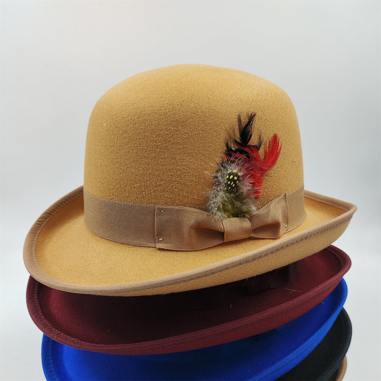 Men's Billycock Feather Fur Felt Hat