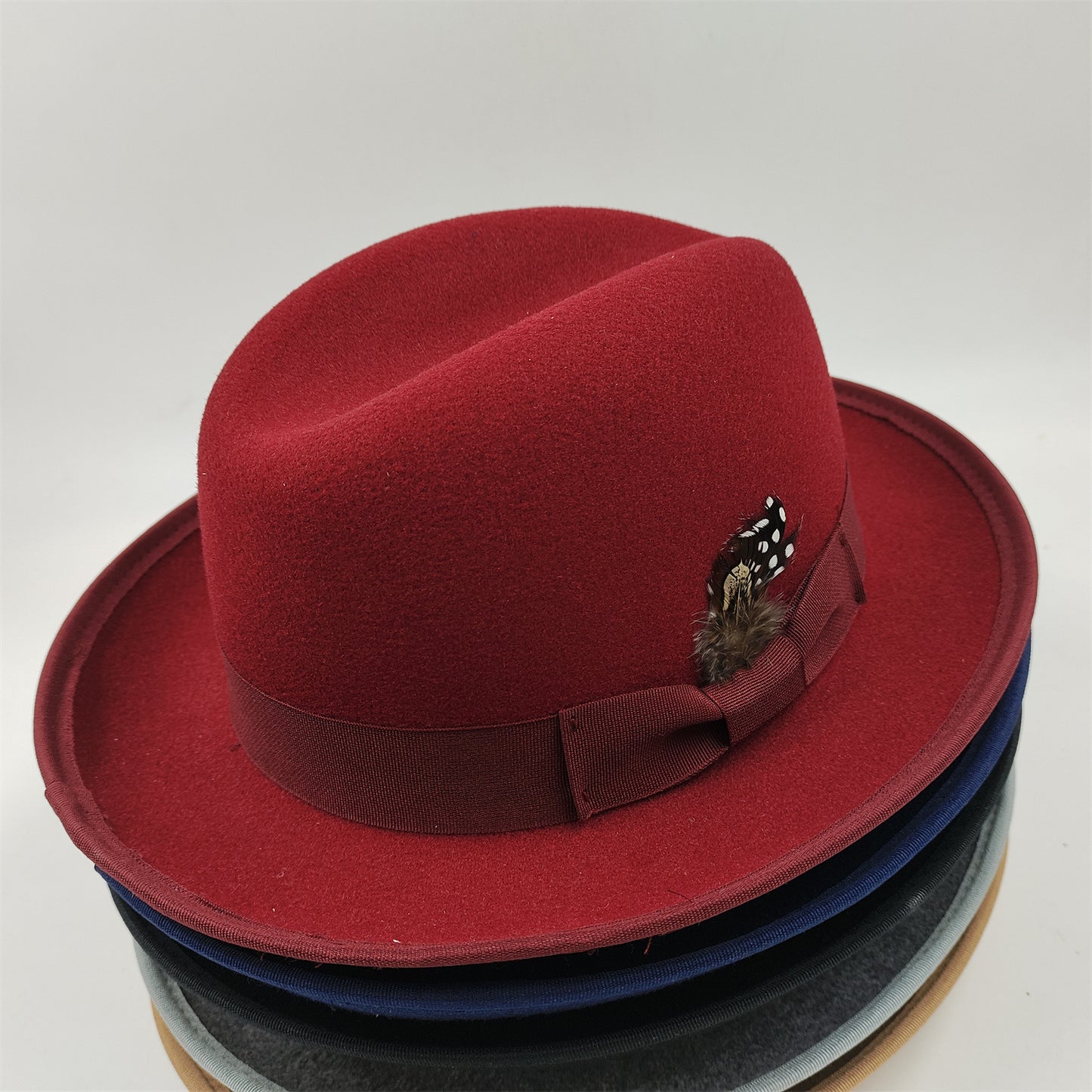 Men's Billycock Feather Fur Felt Hat