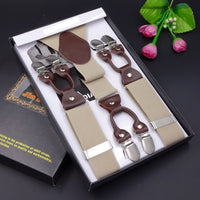 Men's Six Clip Suspenders Jacquard Suspenders