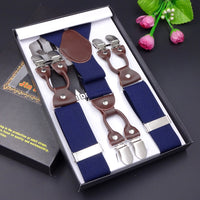 Men's Six Clip Suspenders Jacquard Suspenders