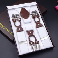 Men's Six Clip Suspenders Jacquard Suspenders