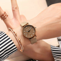 Vintage Frosted Stone Pattern Leather Strap Watch