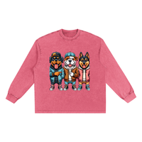 Snow Washed Oversize Long Sleeve T-shirt