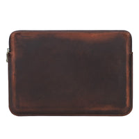 Retro Crazy Horse Leather Notebook Zipper Computer Bag