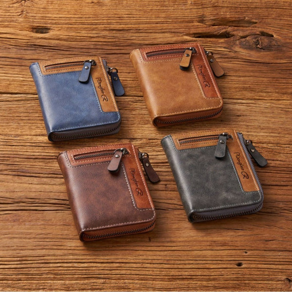 Men's Multi-functional Short Zipper Wallet