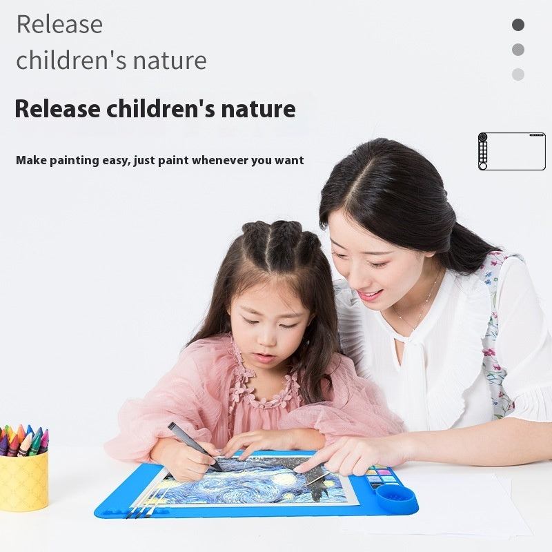 Children's New Silicone Graffiti Painting Mat Puzzle Cute Clear Drawing Light Color Coloring Book In Stock Wholesale