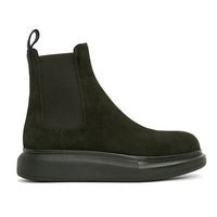 Leather British Round Toe Boot Beige Short Boots Martin Boots