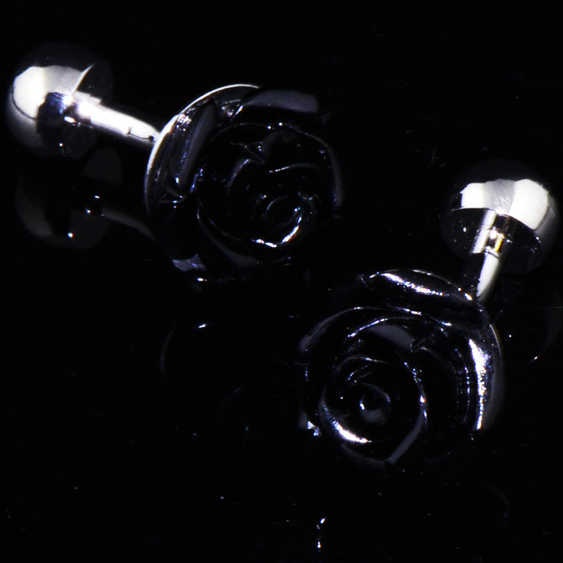 Black Rose French Cufflinks
