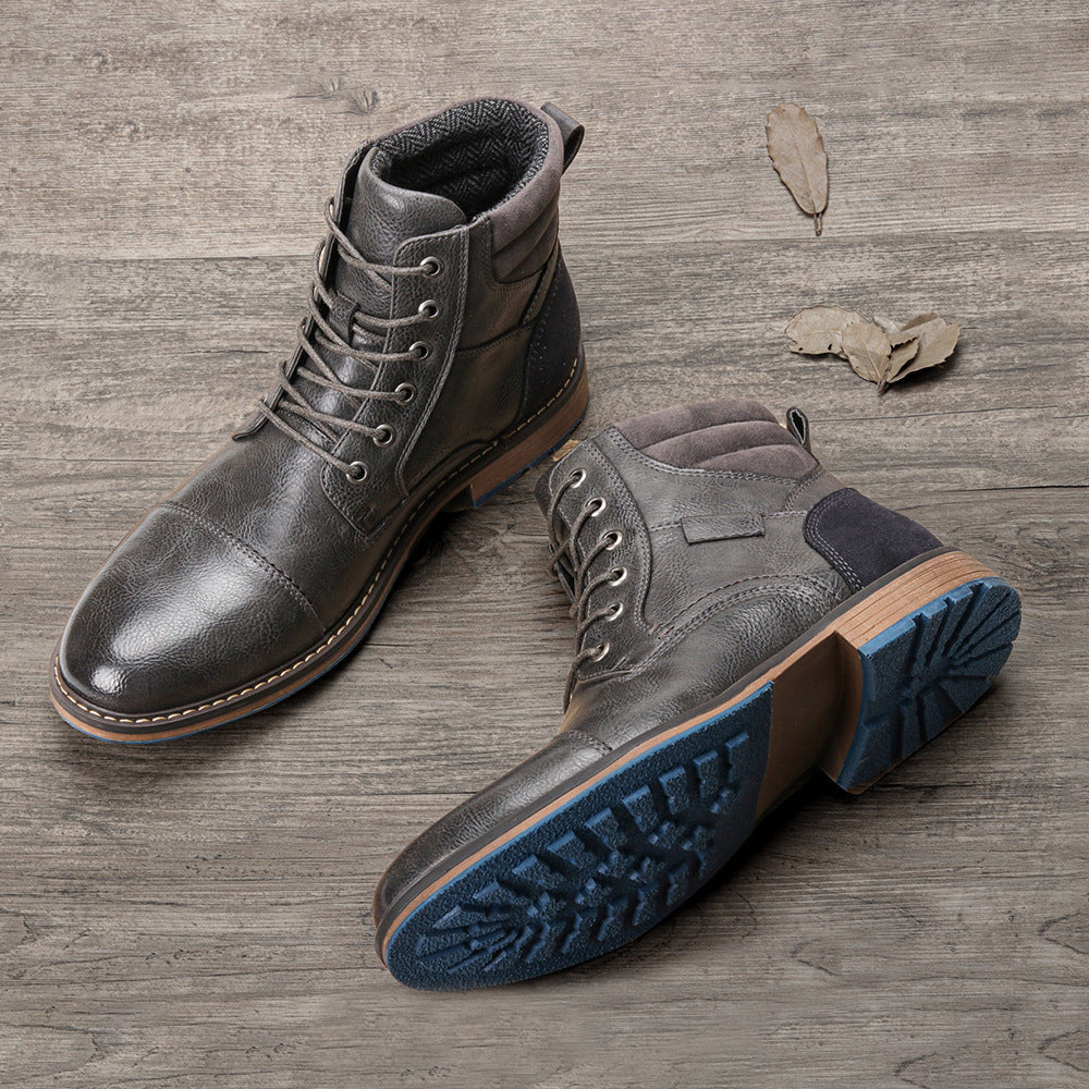 Large Size Men's Leather Boots Single Boots