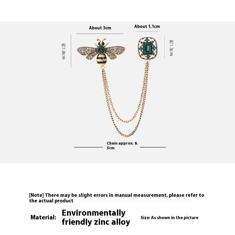 Little Bee Tassel Brooch Retro Personality Chain