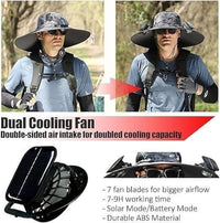2025 New Solar Fan Outdoor Fishing Hat-Solar Sun Protection Sun Hat With Fan Solar Fan Hat Dual Power Supply Fan Outdoor Fan Solar Powered Outdoor Fishing Hat