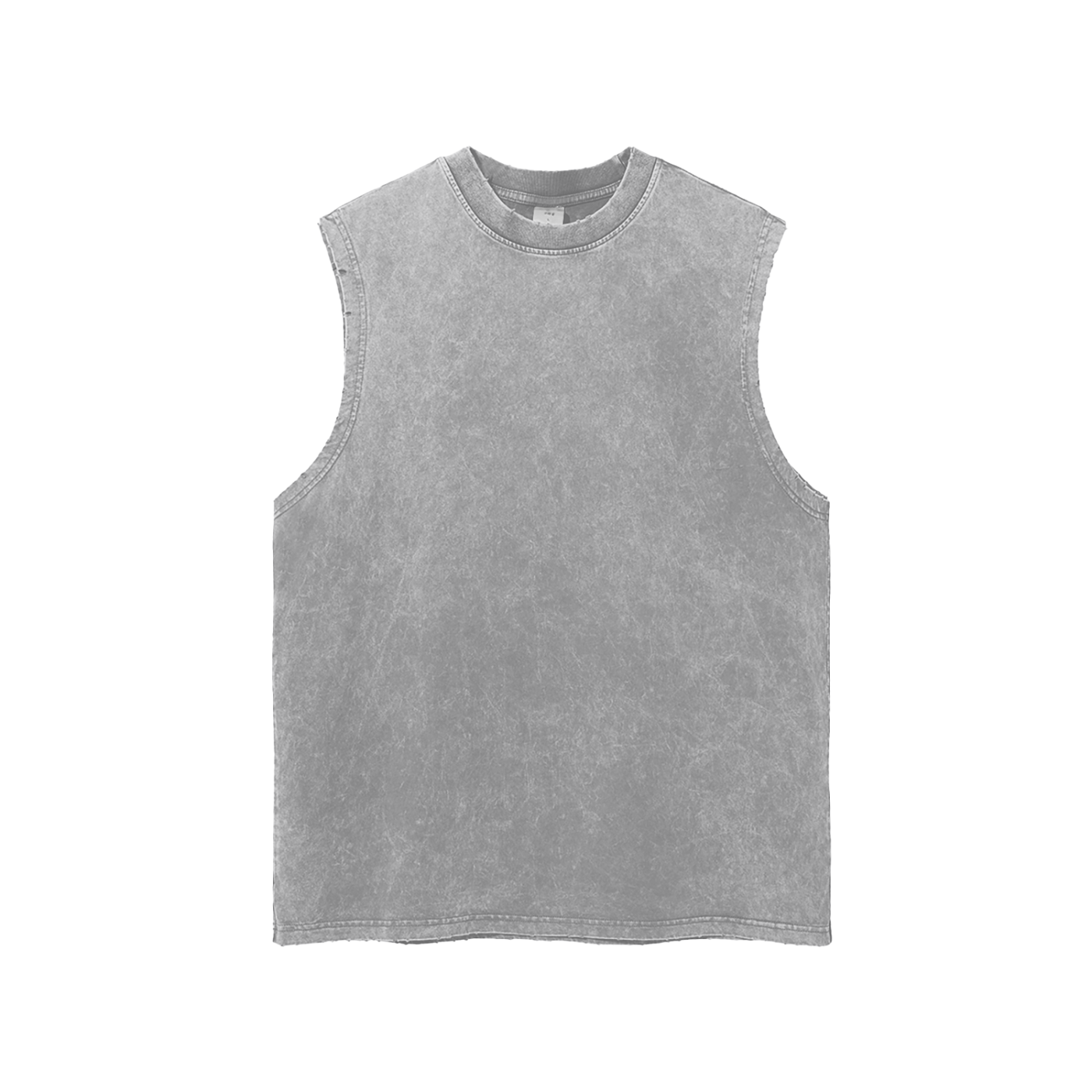 Streetwear Unisex Snow Washed Frayed Hem Tank Top