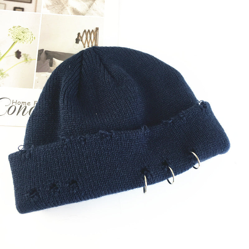 Men's And Women's Retro Ripped Knitted Landlord Hat