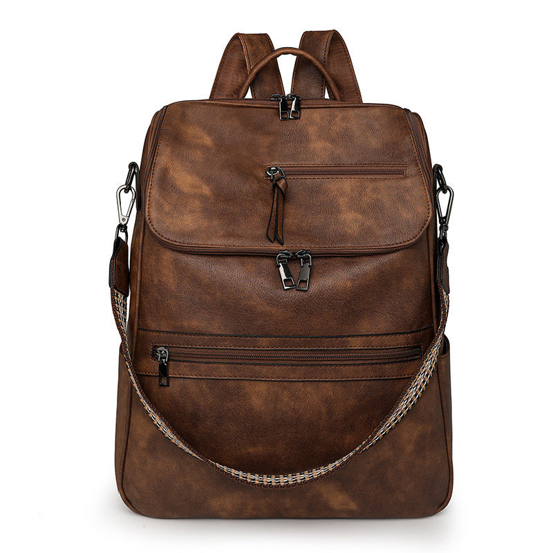 Retro College Students' Backpack Trendy High Sense Bag