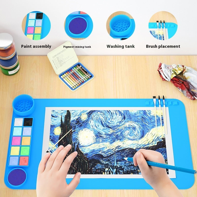 Children's New Silicone Graffiti Painting Mat Puzzle Cute Clear Drawing Light Color Coloring Book In Stock Wholesale