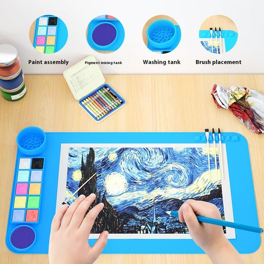 Children's New Silicone Graffiti Painting Mat Puzzle Cute Clear Drawing Light Color Coloring Book In Stock Wholesale