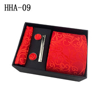 Paisley Men's Tie Square Cuff Tie Clip Gift Set Business Casual Tie Black Gift Box