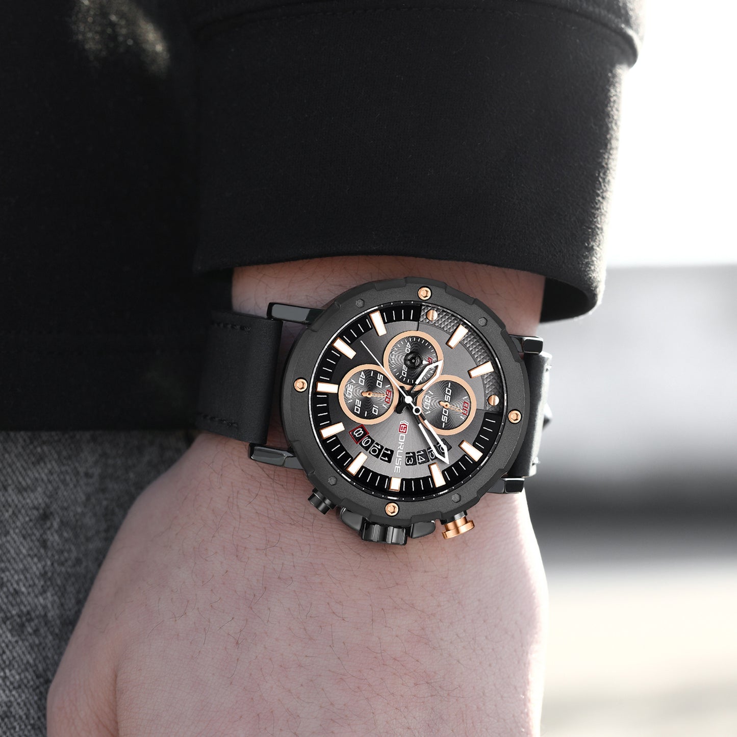 Genuine Leather High-end Waterproof Men's Luminous Quartz Watch