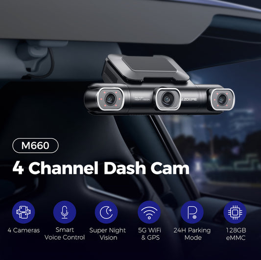 Four-lens Driving Recorder HD Wide-angle WIF Interconnected Driving Parking Surveillance