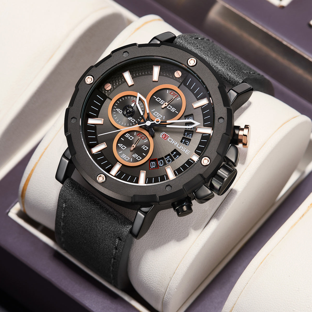 Genuine Leather High-end Waterproof Men's Luminous Quartz Watch