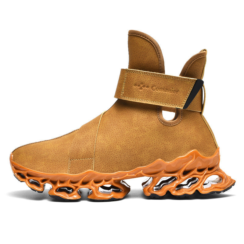 High-top With Velvet Microfiber Men's Leather Worker Boot