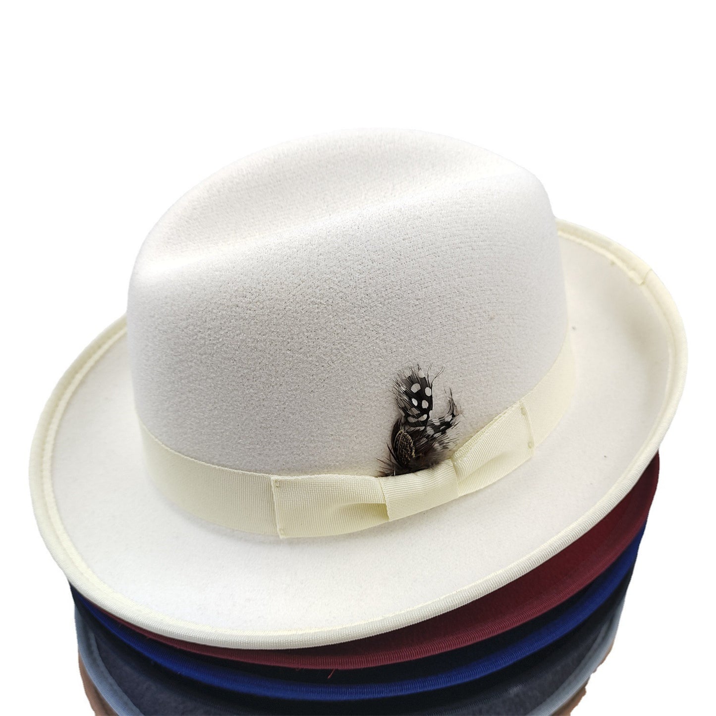 Men's Billycock Feather Fur Felt Hat