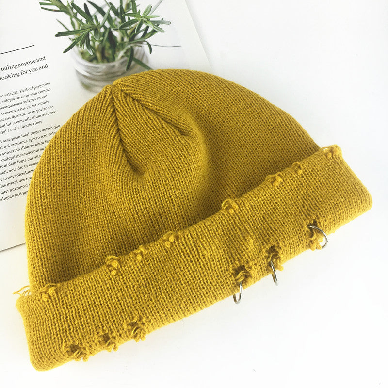 Men's And Women's Retro Ripped Knitted Landlord Hat