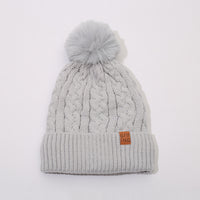 Fleece-lined Thickened Knitting Warm Men's And Women's Wool Hats With Fur Ball