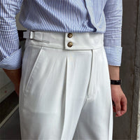 Men's Drape High Waist Straight Leg Pants Casual
