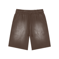 Rectangle Patch Monkey Washed Shorts  - 360 GSM