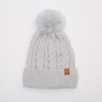 Fleece-lined Thickened Knitting Warm Men's And Women's Wool Hats With Fur Ball