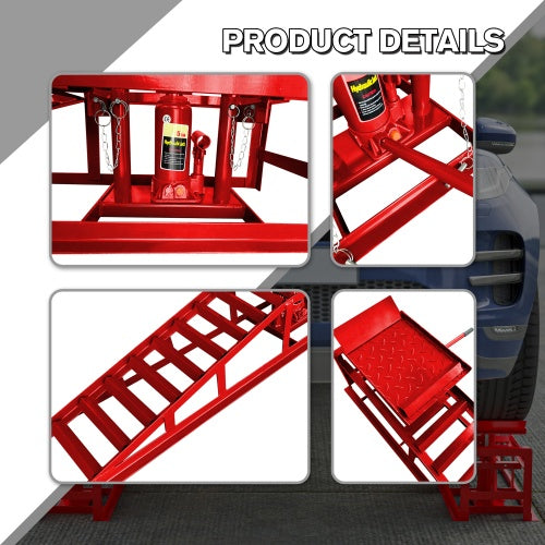 2 Pack Hydraulic Car Ramps 5T 11000lbs Low Profile Car Lift Service Ramps Truck Trailer Garage,Height Hydraulic Vehicle Ramps