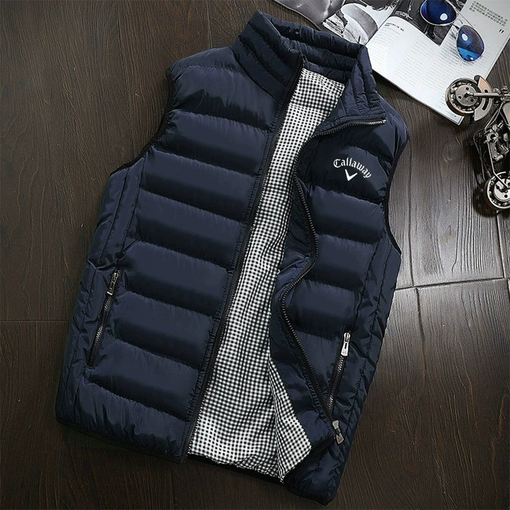 Men's Casual Vest Solid Color Stand Up Collar Vest Warm Jacket