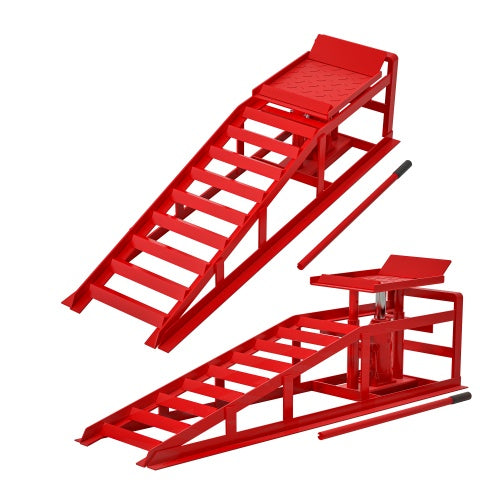 2 Pack Hydraulic Car Ramps 5T 11000lbs Low Profile Car Lift Service Ramps Truck Trailer Garage,Height Hydraulic Vehicle Ramps