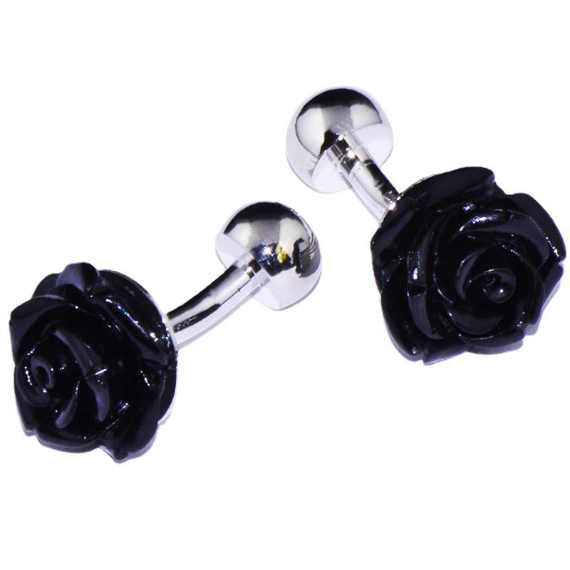 Black Rose French Cufflinks
