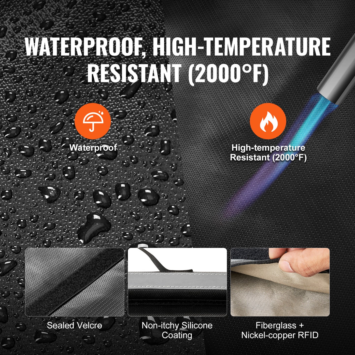 VEVOR Faraday Bag, 4 Pack Faraday Pouch Set For Laptop 16.9x15 , Tablet 13x10.2 , Phone  7.9x4.7   Radio 10.6x7.9 , Fireproof Signal Blocking Holder Faraday Pouch For Anti-Theft  Anti-Hacking