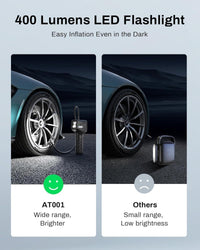 AMPBANK AT001 Portable Tire Air , Car-mounted Automatic Air Pump With Tire Pressure Gauge, 150PSI With LED Suitable For Cars, Motorcycles, SUVs, Bicycles, Balls, Etc.