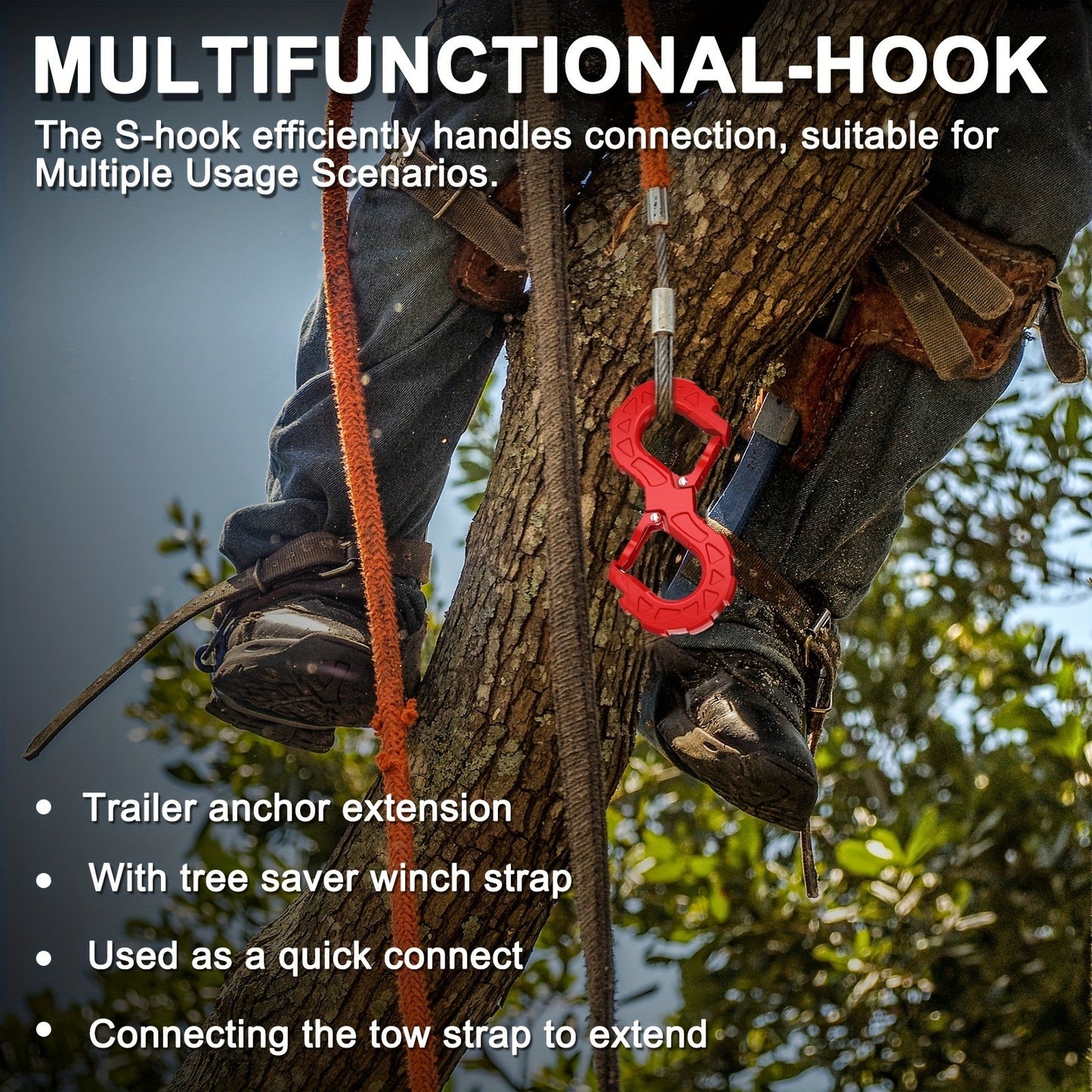 Multi Functional High-quality S-shaped Trailer Tow Hook, Heavy-duty G80 Alloy Steel, Towing Hook Load Capacity Of 33000 Pounds, Suitable For Off-road Rescue, Trucks, Trailers, SUVs And Other Vehicles,