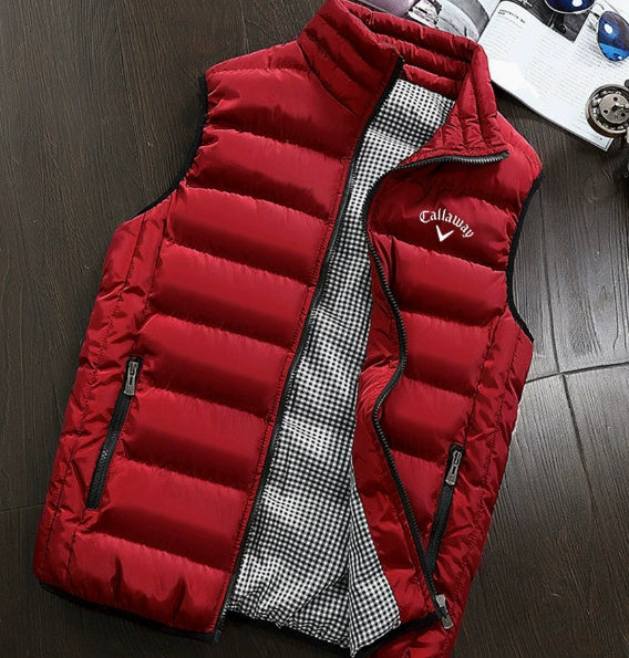 Men's Casual Vest Solid Color Stand Up Collar Vest Warm Jacket